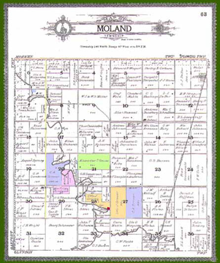 1909 Plat Map for Moland Township, Clay County
