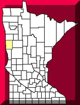 Minnesota map showing location of Clay County