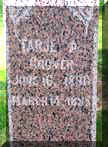 Inscription for Tarje on their gravestone