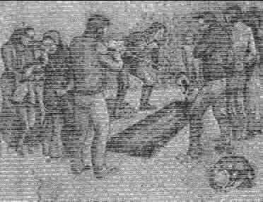 sketch of first funeral