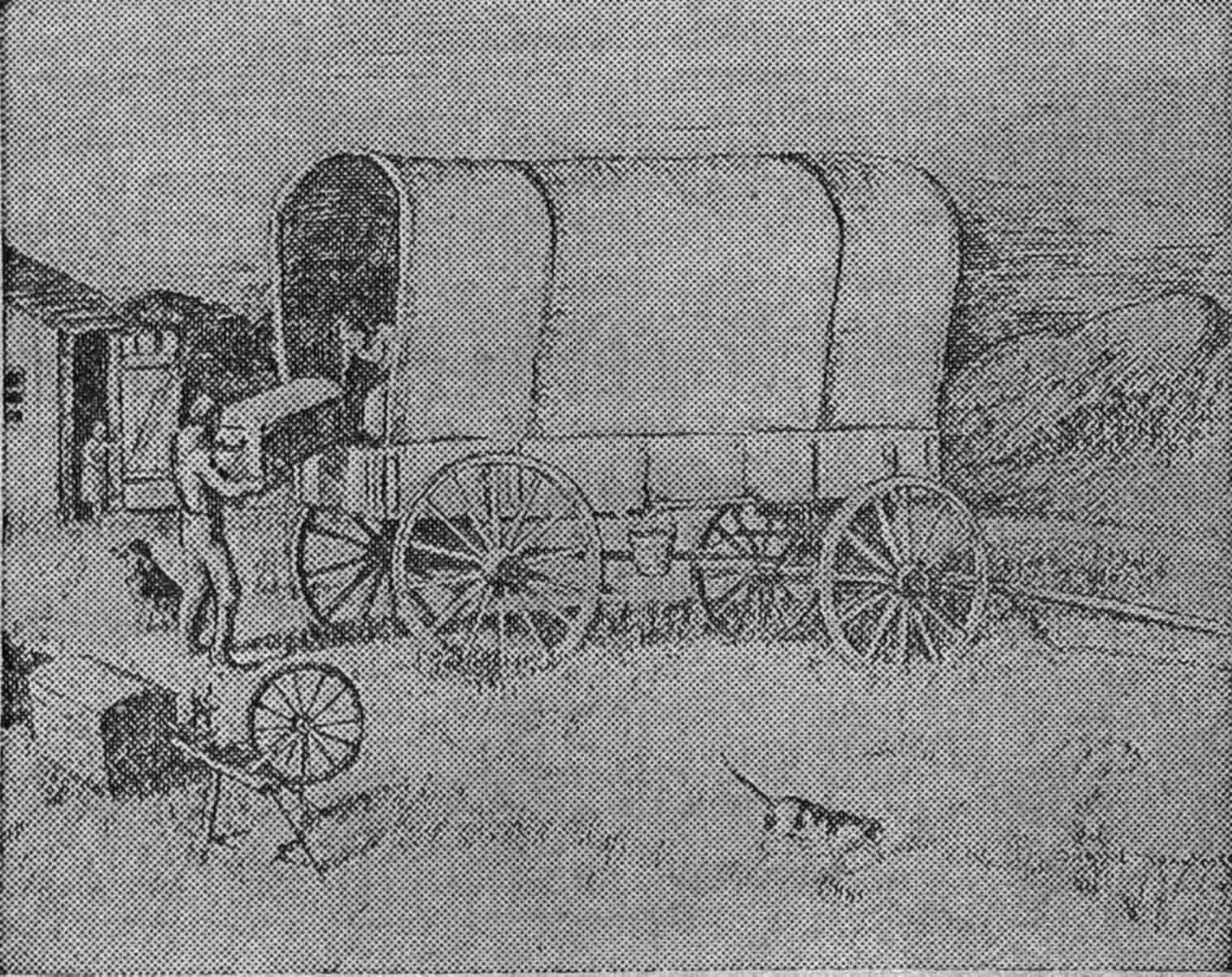 sketch of loading the wagons