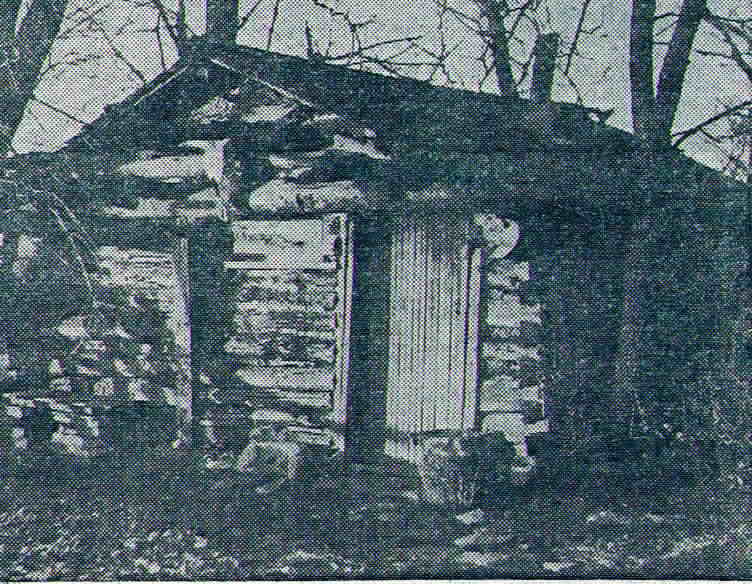 sketch of settler cabin