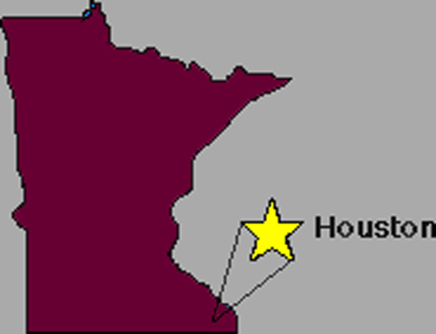 Map showing location of Houston County, MN