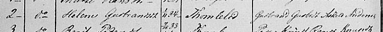 Excerpt from Church Record
