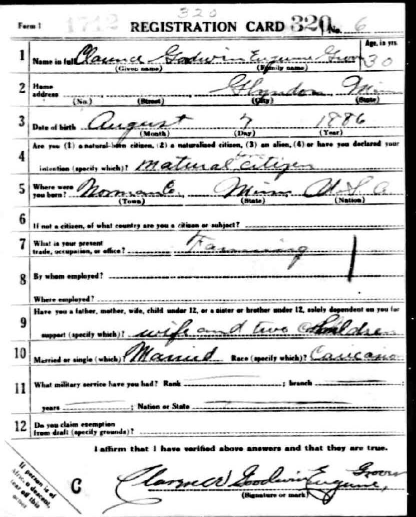 Draft Registration, page one