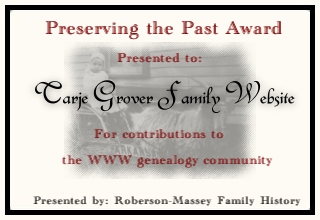 Awards Program sponsored by the Roberson-Massey Family History Site 
