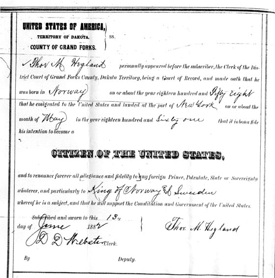 Naturalization document