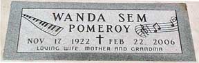 Wanda's gravestone