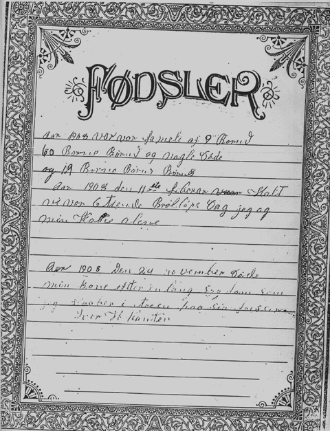 Kanten Bible - Birth Page (Iver's notes)