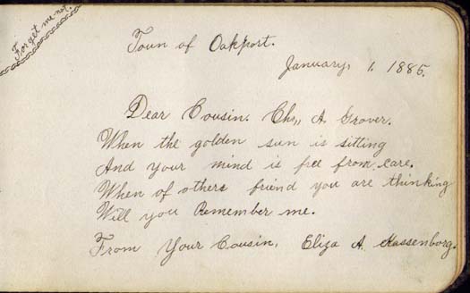 Eliza Kassenborg's Autograph