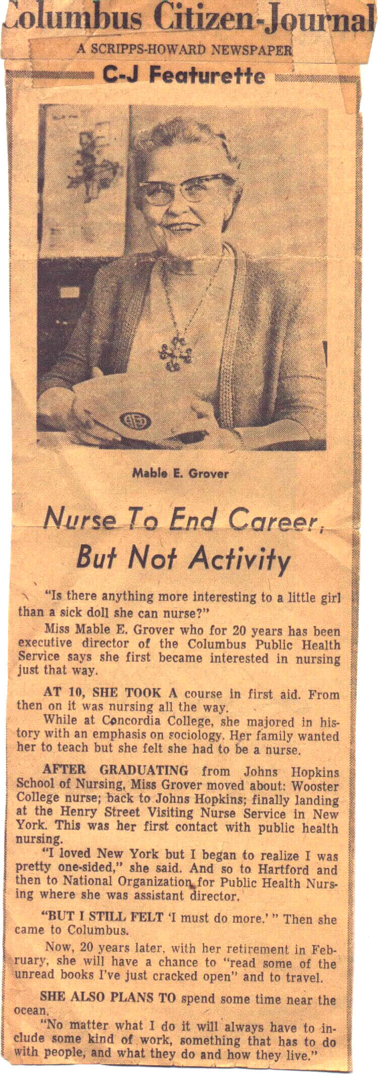 news article about Mable's retirement