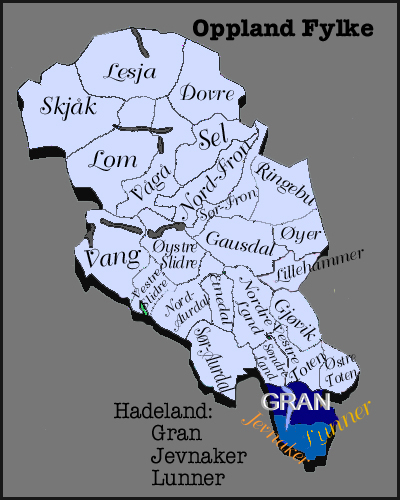 Location in Oppland County